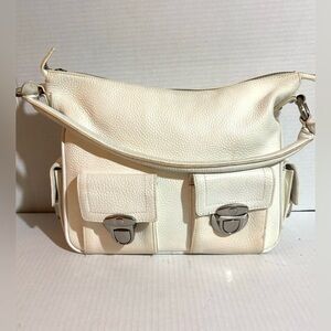 Pancaldi Chic Cream Leather Hobo Bag